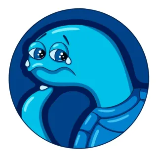 😢 伤心, 哭泣, 眼泪, 蓝色, 卡通, 情感 telegram sticker