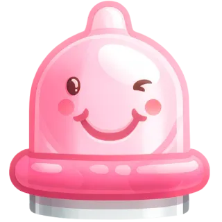 😉 preservativo, protezione, salute, kawaii, sorridente whatsapp sticker