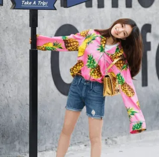 💮 Take A Trip! woman, pineapple, casual, shorts, summer, travel telegram sticker