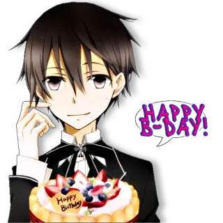 🎂 Happy B-day! birthday, cake, anime, celebration, greeting, party, manga telegram sticker