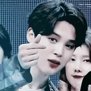 🌱 JUKKKX kpop, cuore, cuore con le dita, idol, coreano whatsapp sticker