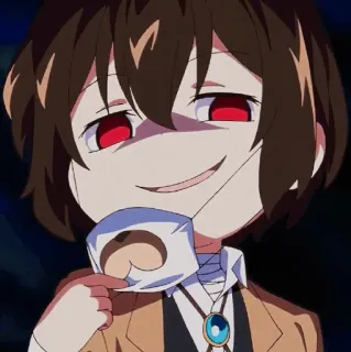 🥀 Dazai Osamu Bungou Stray Dogs Anime, Manga, Dazai, Bungou Stray Dogs, Charakter, Süß, Chibi whatsapp sticker