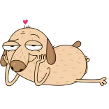 🥰 dog, cute, cartoon, relaxed, love telegram sticker