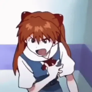 π€ Asuka Langley Soryu Neon Genesis Evangelion anime, Asuka, Evangelion, character, manga, angry telegram sticker