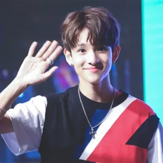 👋 persona, uomo, kpop, idol, salutando, sorridente, maschio, teenager telegram sticker