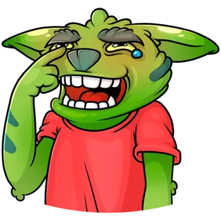 😪 ゴブリン, モンスター, 漫画, イラスト, 面白い, ミーム telegram sticker