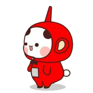 ❤️ Gấu trúc, Đỏ, Dễ thương, Hoạt hình, Nhân vật, Teletubbies telegram sticker
