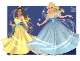 👯‍♀ принцесса, Золушка, Белль, принцесса Дисней, сказка, платье, блестки telegram sticker