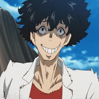 🤯 Anime, Hombre, Sonrisa, Tétrico, Loco telegram sticker