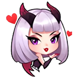 😘 demon, girl, heart, purple, cute, anime telegram sticker