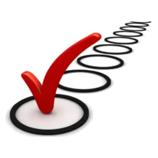 💟 vinkje, rood, validatie, succes, lijst telegram sticker