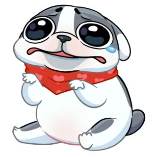 🥺 cane, cucciolo, triste, piangere, cartone animato, adesivo, animale domestico telegram sticker