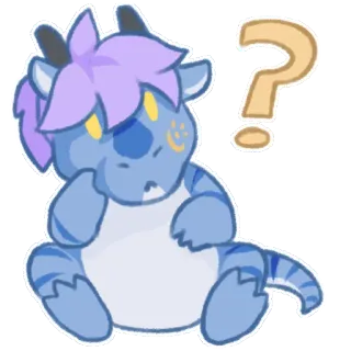 ❓ モンスター, 漫画, 質問, 困惑, 考えてる telegram sticker
