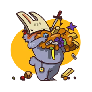 ☹️ Desenho animado, Animal, Fantasia, Fofo, Personagem, Ilustração whatsapp sticker