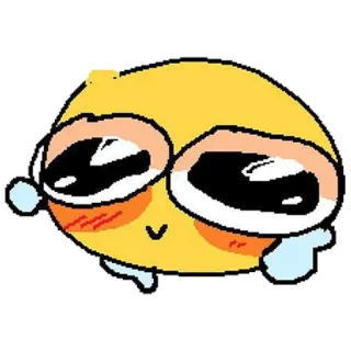 🥺 emoticono, lindo, amarillo, emoji, cara telegram sticker