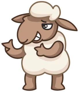 👈 ovelha, animal, desenho animado, engraçado, fofo, adesivo telegram sticker