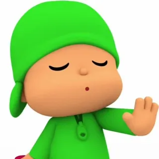☀️ Pocoyo мультфильм, ребенок, сонный, тихий, ребенок telegram sticker