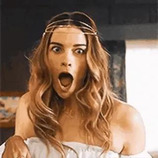 🌟 frau, überraschung, geschockt, offener Mund, gesichtsausdruck, blond, stirnband telegram sticker