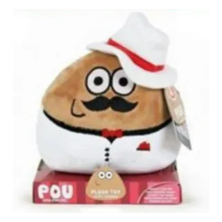 🤵‍♂️ Pou Pou, ビデオゲーム, バーチャルペット, ぬいぐるみ, モバイルゲーム, 帽子, 口ひげ telegram sticker