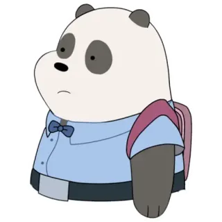 📚 Panda We Bare Bears panda bear, cartoon, character, animal, We Bare Bears telegram sticker
