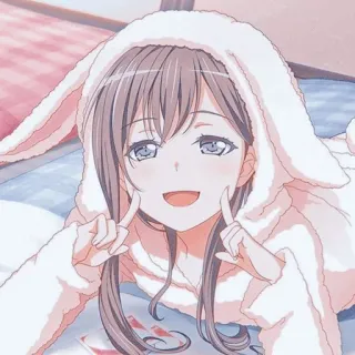🌟 Anime, Chica, Conejo, Lindo, Sudadera con capucha whatsapp sticker
