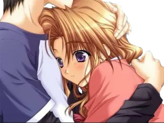 🈯 Anime, Mädchen, Umarmung, Romantik, Paar, Zuneigung telegram sticker
