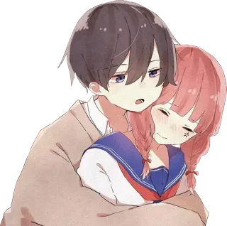 😍 Anime, Coppia, Amore, Kawaii, Carino, Romance telegram sticker