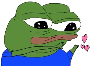 💕 Pepe the Frog ペペ, カエル, ステッカー, ミーム, 顔文字, 愛, ハート telegram sticker