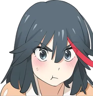 😠 Ryuko Matoi Kill la Kill Anime, Kill la Kill, Ryuko Matoi, Zły/zła, Sfrustrowany/a telegram sticker