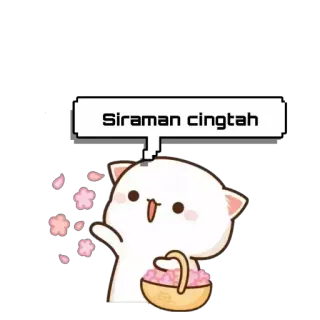 🐼 Siraman cingtah кот, милый, цветы, любовь, сердце telegram sticker
