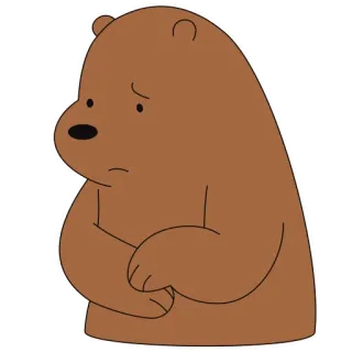 😞 Grizzly We Bare Bears orso, cartone animato, triste, We Bare Bears, grizzly, animale telegram sticker