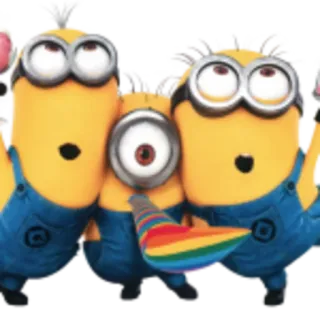 😁 Minions Minions, Kartun, Pesta, Pelangi, Perayaan telegram sticker