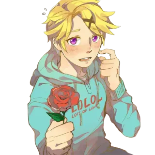 🌹 LOLOL
LOTS OF LOVE Estilo anime, Rosa, Pelo rubio, Sudadera con capucha, Sonrojo, Lindo, Personaje, MUCHO AMOR telegram sticker