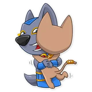 👋 만화, 동물, 개, 고양이, 포옹, 우정 telegram sticker