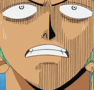 🪐 Zoro One Piece Аниме, Манга, Roronoa Zoro, в замешательстве, смешной telegram sticker