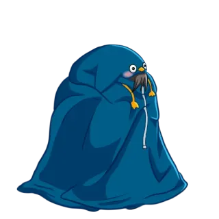 🙈 pingouin, mignon, dessin animé, bleu, couverture, drôle whatsapp sticker