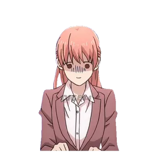 😨 애니메이션, 여자애, 긴장, 여자, 당황 telegram sticker