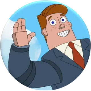 👋 Cartone animato, Uomo, Completo, Cravatta, Saluto whatsapp sticker