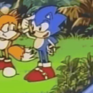 🤔 Sonic the Hedgehog видеоигра, sonic, tails, мультфильм telegram sticker