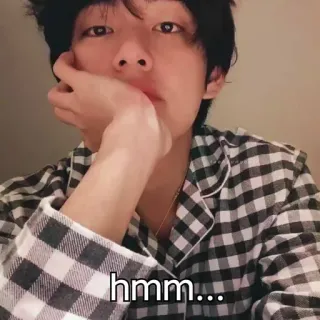 💜 hmm... hmm, penseur, pyjama, sommeil, réflexion whatsapp sticker