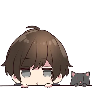🙄 Аниме, Мультфильм, Чиби, Кот, Каваий whatsapp sticker