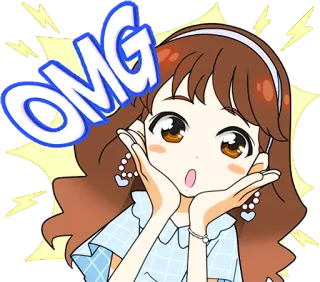 😮 OMG anime, zszokowany, zaskoczony, kreskówka, omg telegram sticker