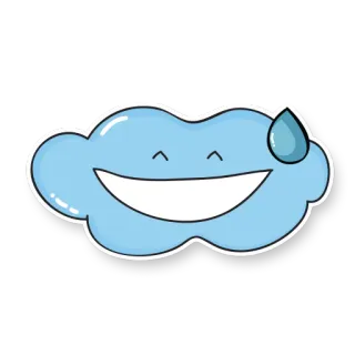 😅 Wolke, Wetter, Regen, Niedlich, Cartoon, Emoji whatsapp sticker