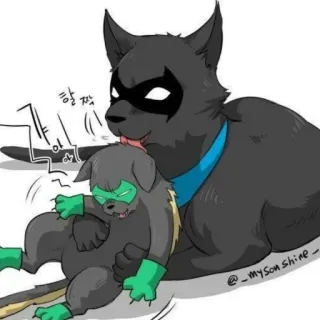 ♟ 할짝 chien, animaux, dessin animé, bande dessinée whatsapp sticker