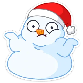 🤷‍♂️ muñeco de nieve, Navidad, invierno, fiestas, dibujos animados, mono, gorro de Papá Noel whatsapp sticker