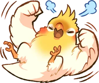 😤 オカメインコ, 鳥, 怒り, 可愛い, 面白い, 漫画, 動物 telegram sticker