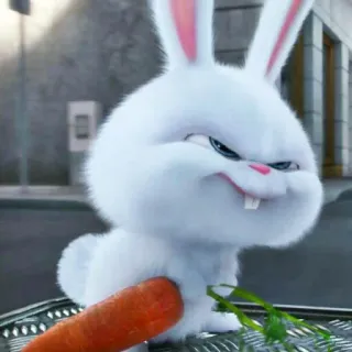 😤 Snowball The Secret Life of Pets ウサギ, ウサギ, かわいい, マンガ, アニメ, ペット, スノーボール telegram sticker