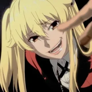 🦮 anime, dibujos animados, chica, rubia, sonriendo telegram sticker