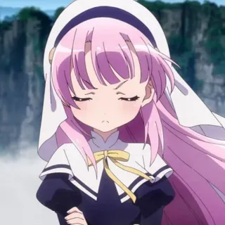 🔮 Anime, Fille, Mignon, Manga, Dessin animé, Personnage, Cheveux roses telegram sticker