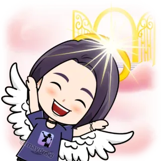 😇 @maydroid angel, cartoon, heaven, wings, cute telegram sticker